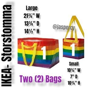 IKEA - Storstomma Large & Small Multicolor Bag Tote Support LGBTQ+Gay Pride NWT